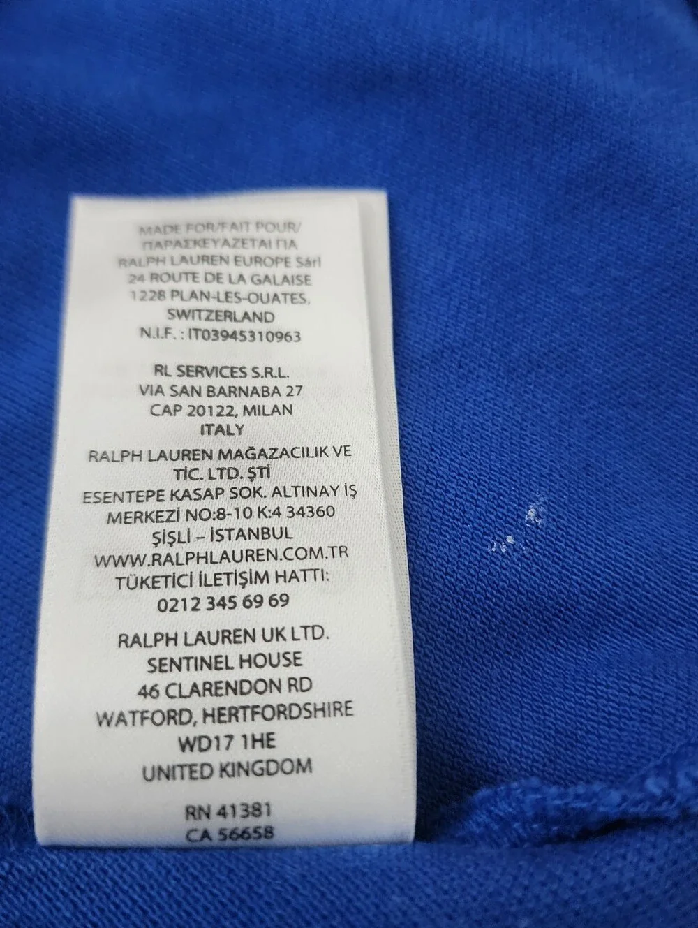 Ralph Lauren Men Blue Luxury Multicolor Big Ponny Logo Cotton Polo Size Large
